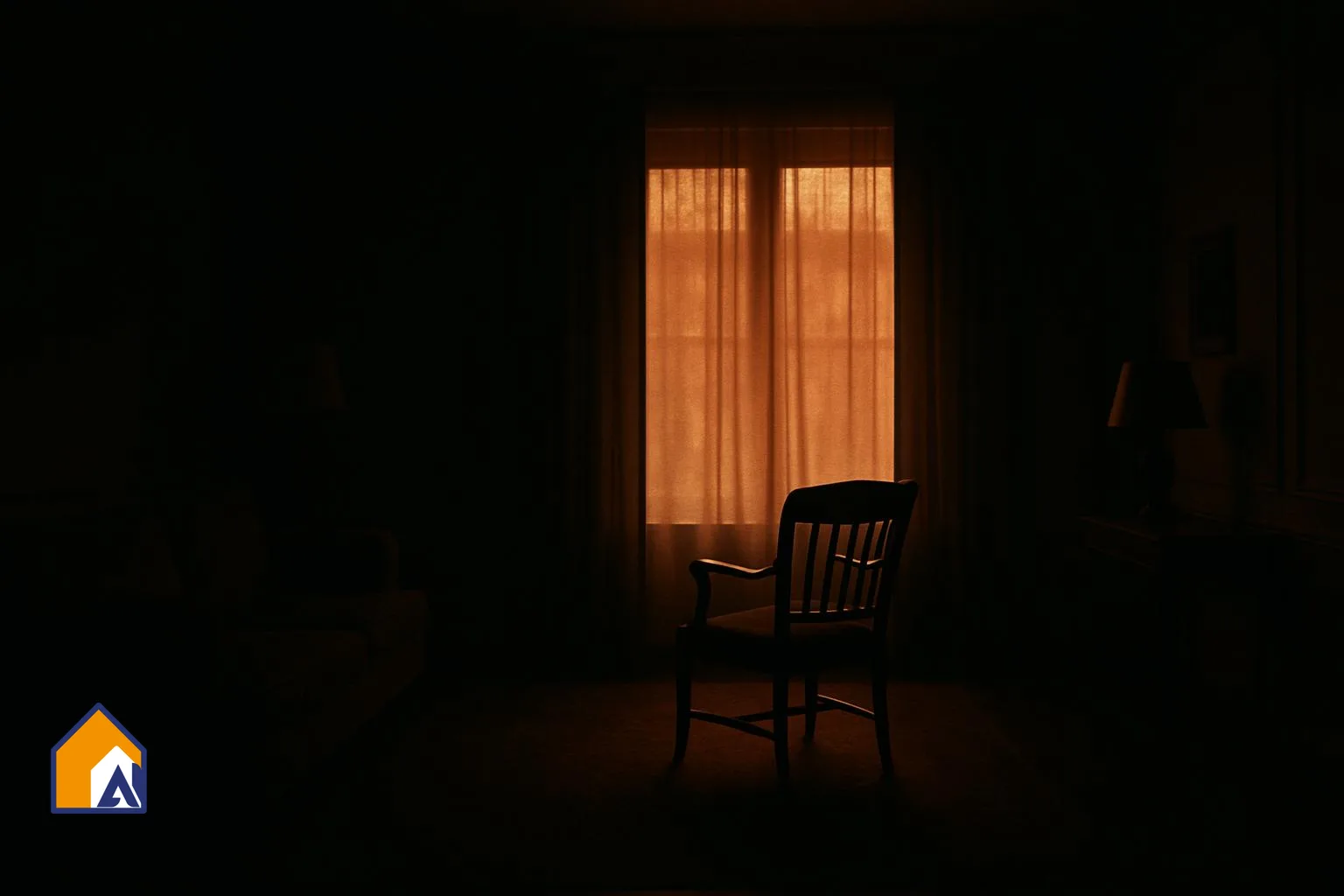 An empty living room with a single chair by a window, symbolizing openness and opportunity.
